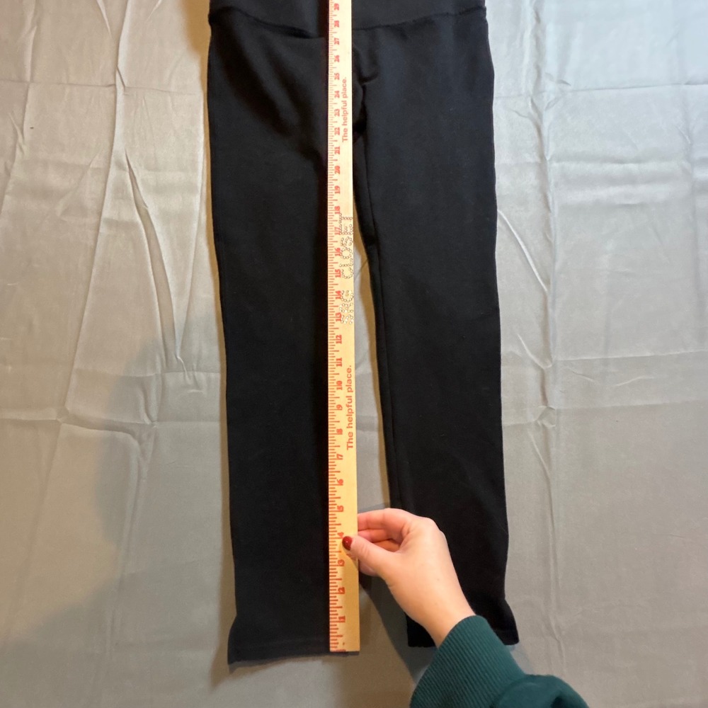 Spanx Black Athleisure High Waist Cropped Leggings Side Slit Womens Size Medium - Picture 3 of 10